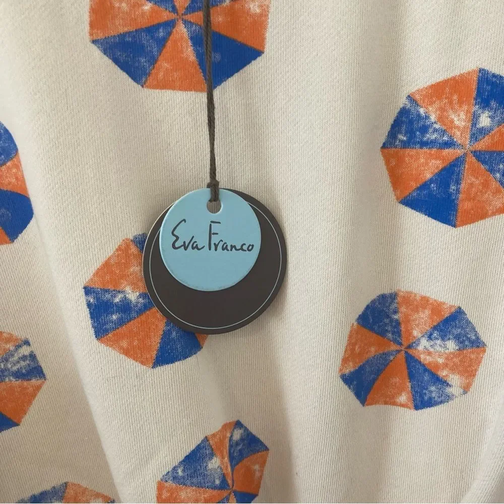 Eva Franco Anthropologie Beach Umbrella Pullover Sweatshirt Top Large NWT